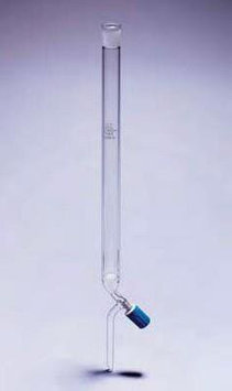 Колонка хроматографическая стеклянная с краном, d-20 мм, L-200 мм, горловина 19/26 (Quickfit)