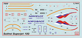 Региональный пассажирский авиалайнер Superjet 100, сборная модель, 1:144