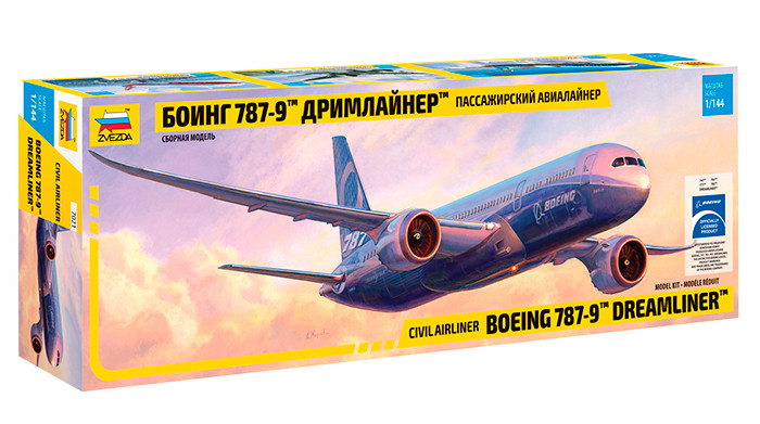 Пассажирский авиалайнер Боинг 787-9 «Дримлайнер», сборная модель, 1:144