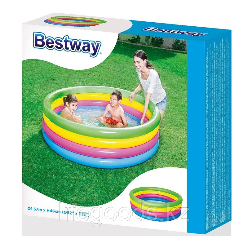 Детский надувной бассейн "Rainbow" 157х46 см, Bestway 51117 - фото 5 - id-p63593407