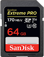SanDisk Extrime Pro SDXC UHS-l Card 64GB 170MB/s 4K, фото 1