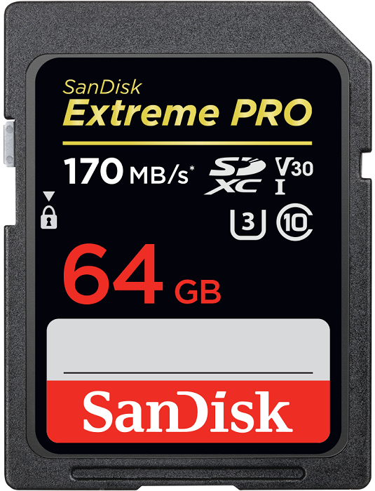 SanDisk Extrime Pro SDXC UHS-l Card 64GB 170MB/s 4K - фото 1 - id-p63597025