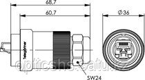 Разъем RJ45 кабельный серии TOC для уличного монтажа Cat.6A IP68 - фото 2 - id-p2177409