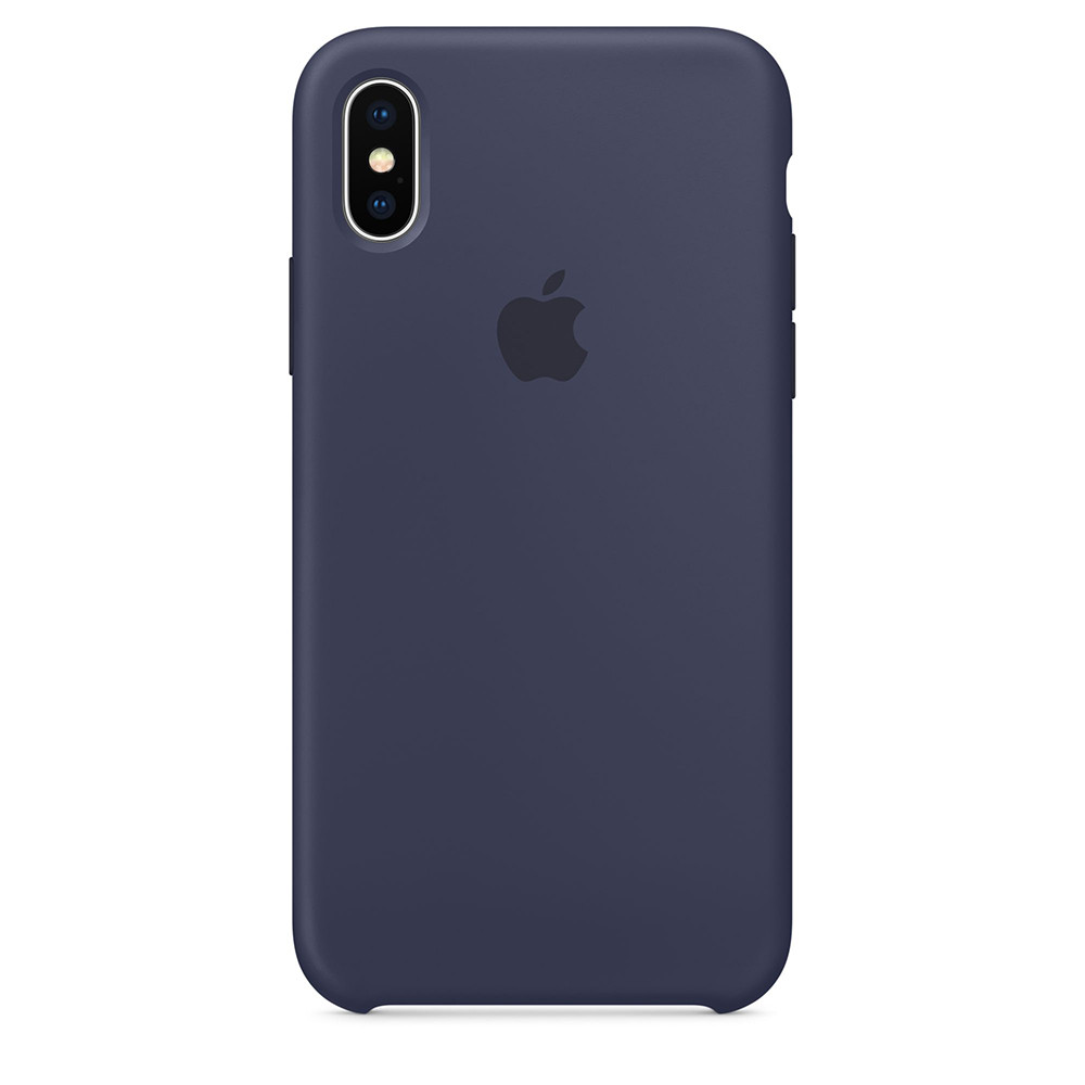Силиконовый чехол для Apple iPhone Xs (темно-синий)