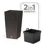 Садовое кашпо для цветов RATO SQUARE DRTS400-S449 белый 2 предмета 37 и 91,5 л, фото 3