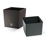 Садовое кашпо для цветов RATO LOW DRTS400L-S433 антрацит 2 предмета 37 и 64 л, фото 2