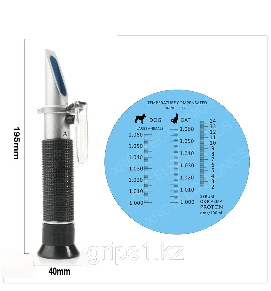 Рефрактометр ветеринарный для определения плотности мочи, белка в сыворотке - фото 1 - id-p63627524