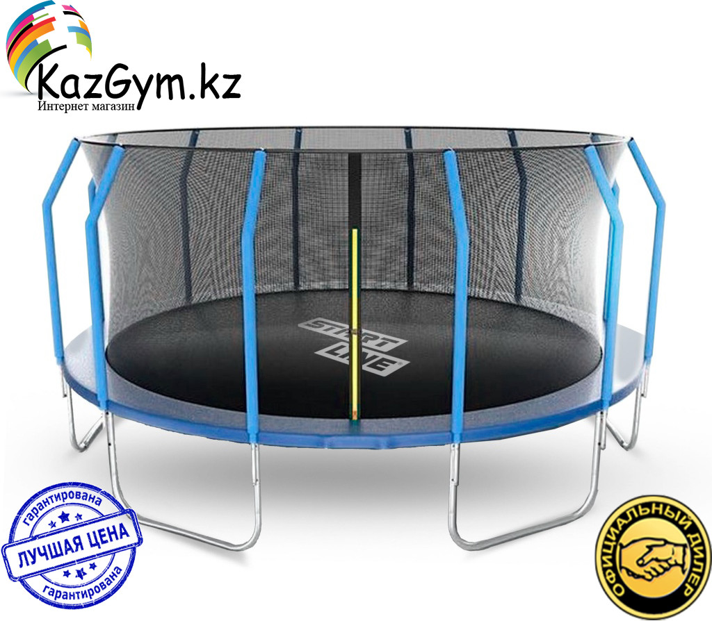 Батут StartLine Fitness 16 футов (488 см) с внутренней сеткой и держателями