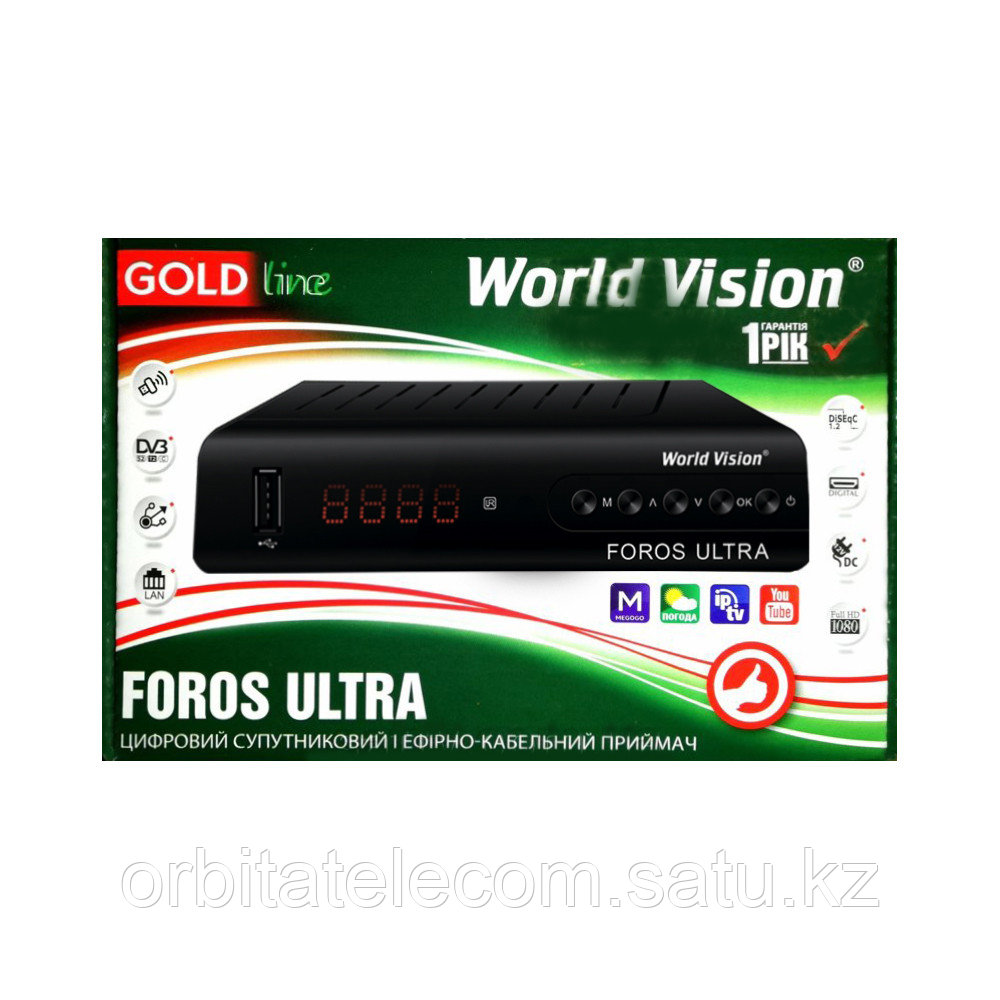 World Vision Foros Ultra T2/S2 - комбинированный HD ресивер DVB-S2/T2/T2-MI, Ethernet, IPTV - фото 6 - id-p63650949