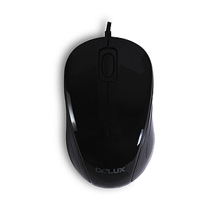 Мышь, Delux, DLM-135OUB, Оптическая, USB, 1000 dpi, Длина провода 1,6м, Чёрный, фото 2