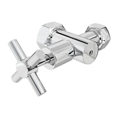 Вентиль угловой с клапаном СТИЛЬЕ - 1" x 3/4" (НГ, крестовая ручка)