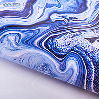 Бумага упаковочная глянцевая "Синий мрамор", 70 х100 см