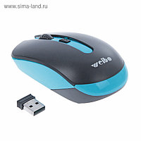 Мышь беспроводная Weibo, USB коннектор, голубая