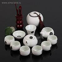 Набор для чайной церемонии "Путь Даоса", 14 предметов: чайник 180 мл, пиала 70 мл, чахай, банка