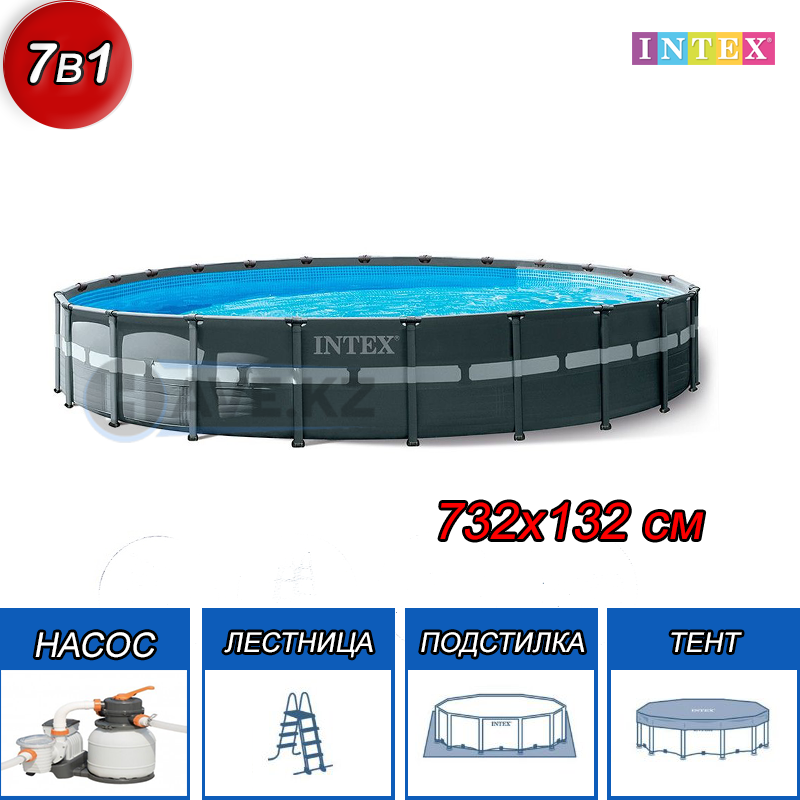 Круглый каркасный бассейн, Ultra XTR Frame, Intex 26340NP, 26340, размер 732х132 см