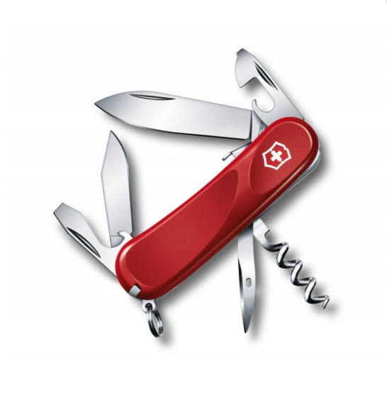 Нож складной карманный Victorinox Evolution S101, Функционал: Туризм, Кол-во функций: 12 в 1, Цвет: Красный, (