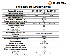 Аккумуляторный дрель-шуруповерт Вихрь ДА-24Л-2К, фото 2