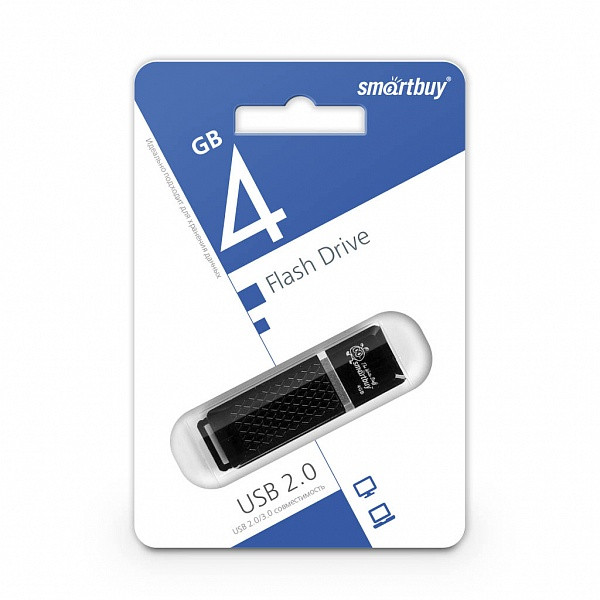 Диск накопительный USB Smartbuy  4GB Quartz Black
