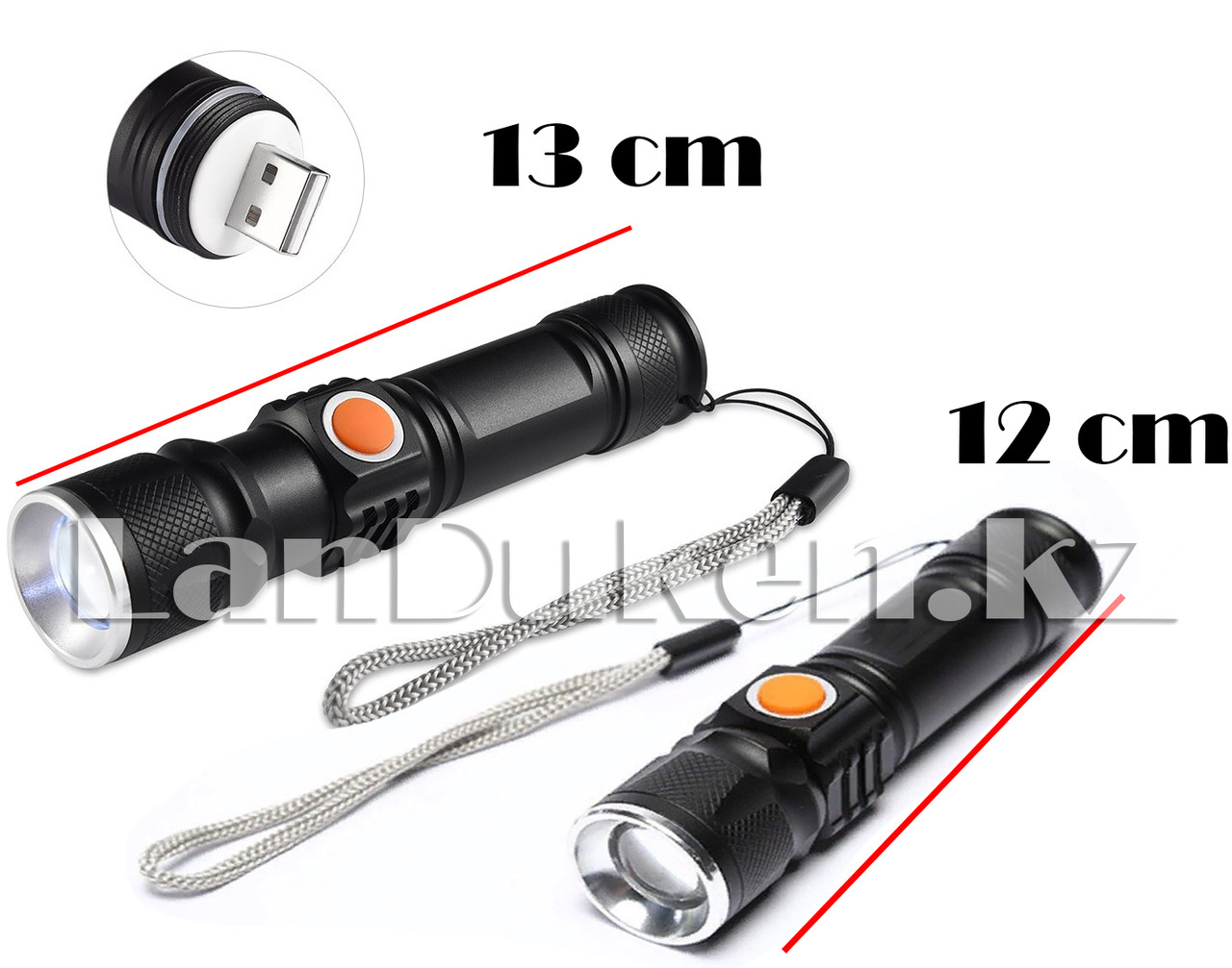 Фонарь ручной регулирующийся светодиодный LED 3 режима USB CYZ-515 - фото 5 - id-p63706215