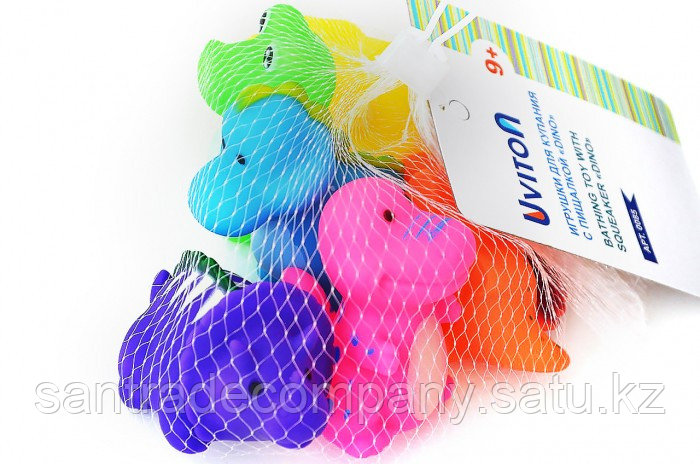 Uviton Игрушка для купания с пищалкой"DINO"(6 шт) 0085