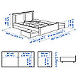 Кровать каркас СОНГЕСАНД 4 ящика белый 140х200 Лурой ИКЕА, IKEA, фото 2