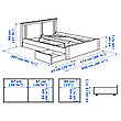 Кровать каркас СОНГЕСАНД 2 ящика коричневый 160х200 Лурой ИКЕА, IKEA, фото 2