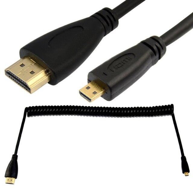 Кабель Спираль Micro HDMI to HDMI (Spiral) - фото 1 - id-p63709847