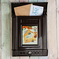 Ящик почтовый «Декор», вертикальный, с замком, коричневый