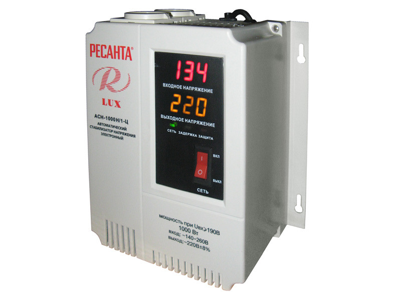 Стабилизатор напряжения серии LUX РЕСАНТА АСН-1000Н/1-Ц