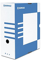 Архивный короб, A4, 120мм, картон, белый/голубой Donau, PBS