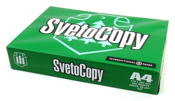 Бумага "Svetocopy" формат А4, пл-ть 80 гр/м2, 500 лист/пач, белизна по CIE143% класс С