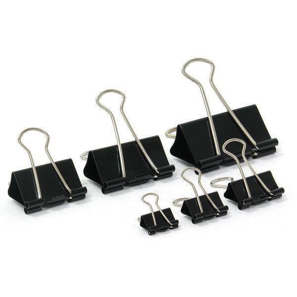 Зажимы для бумаг 32 мм, металлические, черные, 12 штук в упаковке Binder Clips