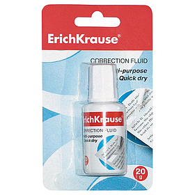 Корректирующая жидкость с кисточкой, ErichKrause Extra, 20г (в блистере по 1 шт.)