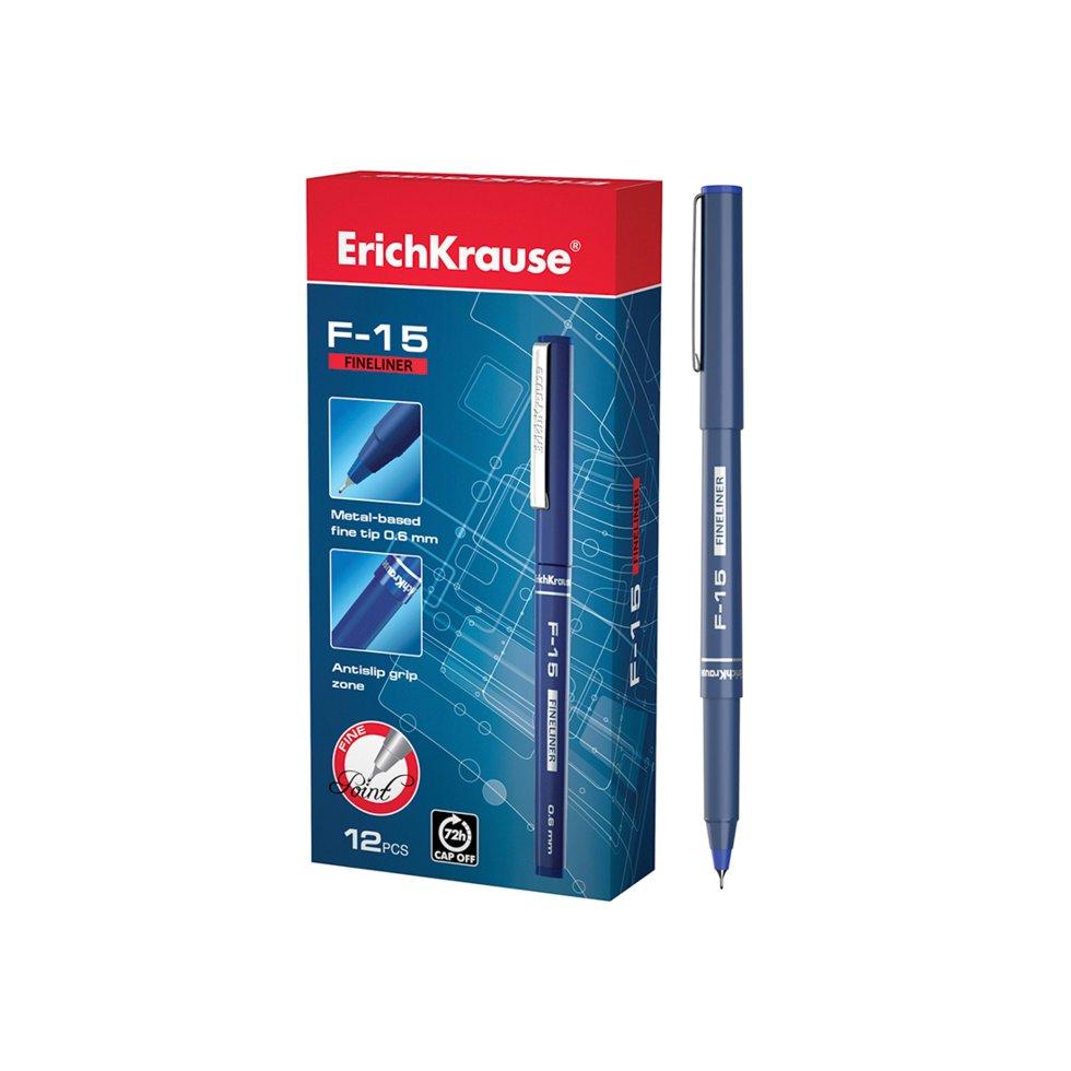 Ручка капиллярная ErichKrause® F-15, цвет чернил синий