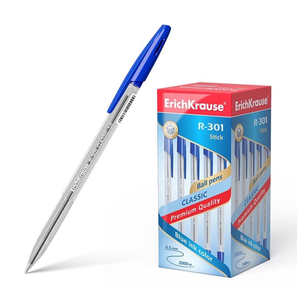 Ручка шариковая ErichKrause® R-301 Classic Stick 1.0, цвет чернил синий