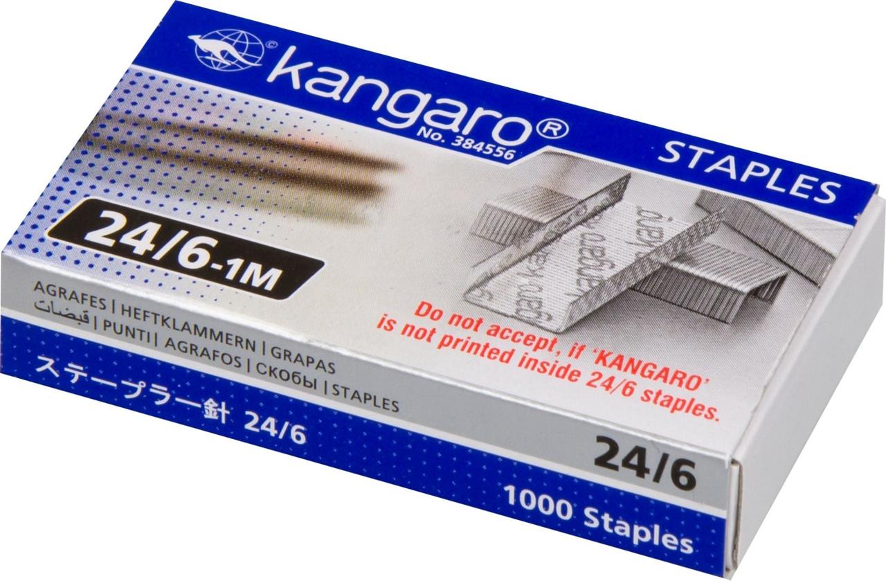 Скобы Kangaro для степлера №24/6, 1-30л, 1000шт, оцинкованные - фото 1 - id-p63802856