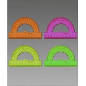 Транспортир 10см, прозрачный, ассорти Neon Стамм