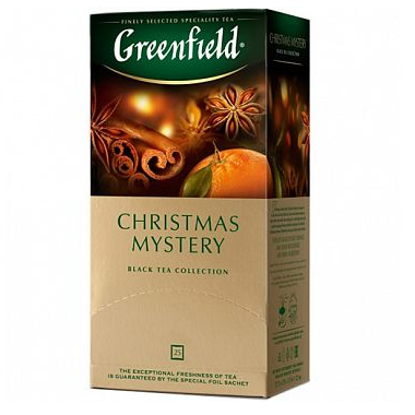 Чай Greenfield Christmas Mystery, черный, 25 пакетиков