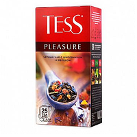 Чай Tess Pleasure, черный, с шиповником и яблоком, 25 пакетиков по 1,5 г, с ярлычками