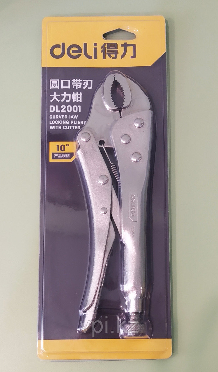 Пассатижи с фиксатором, 10"/250мм., De&Li