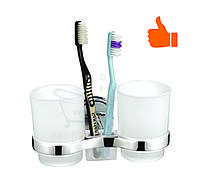 Настенный стакан (двойной) для щеток и зубных паст