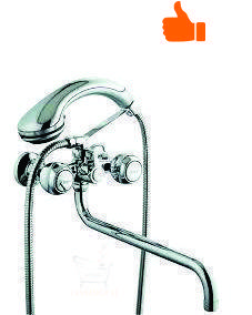 Двухвинтовой смеситель для ванны с длинным изливом - фото 1 - id-p63813225