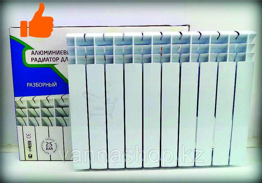 Радиатор отопления (Gramont) алюминиевый 10 секций 500/100 - фото 3 - id-p63813282