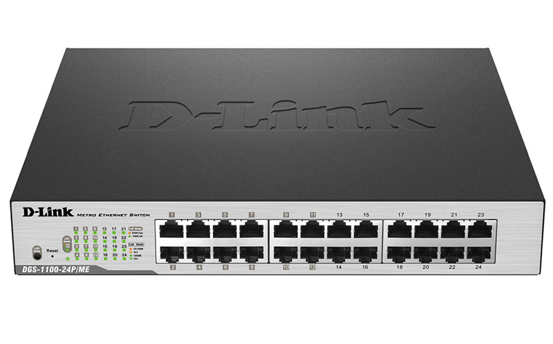 D-link DGS-1100-24P/ME/B Настраиваемый коммутатор 2 уровня с 24 портами 10/100/1000Base-T