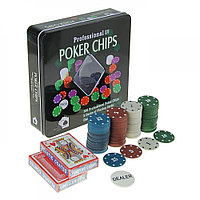 Набор для покера Poker set: карты 2 колоды, фишки 100 шт