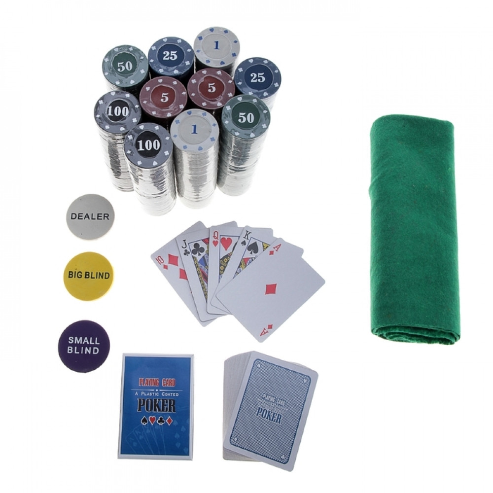 Набор для покера Poker set: карты 2 колоды, фишки 500 шт,сукно - фото 2 - id-p63834858