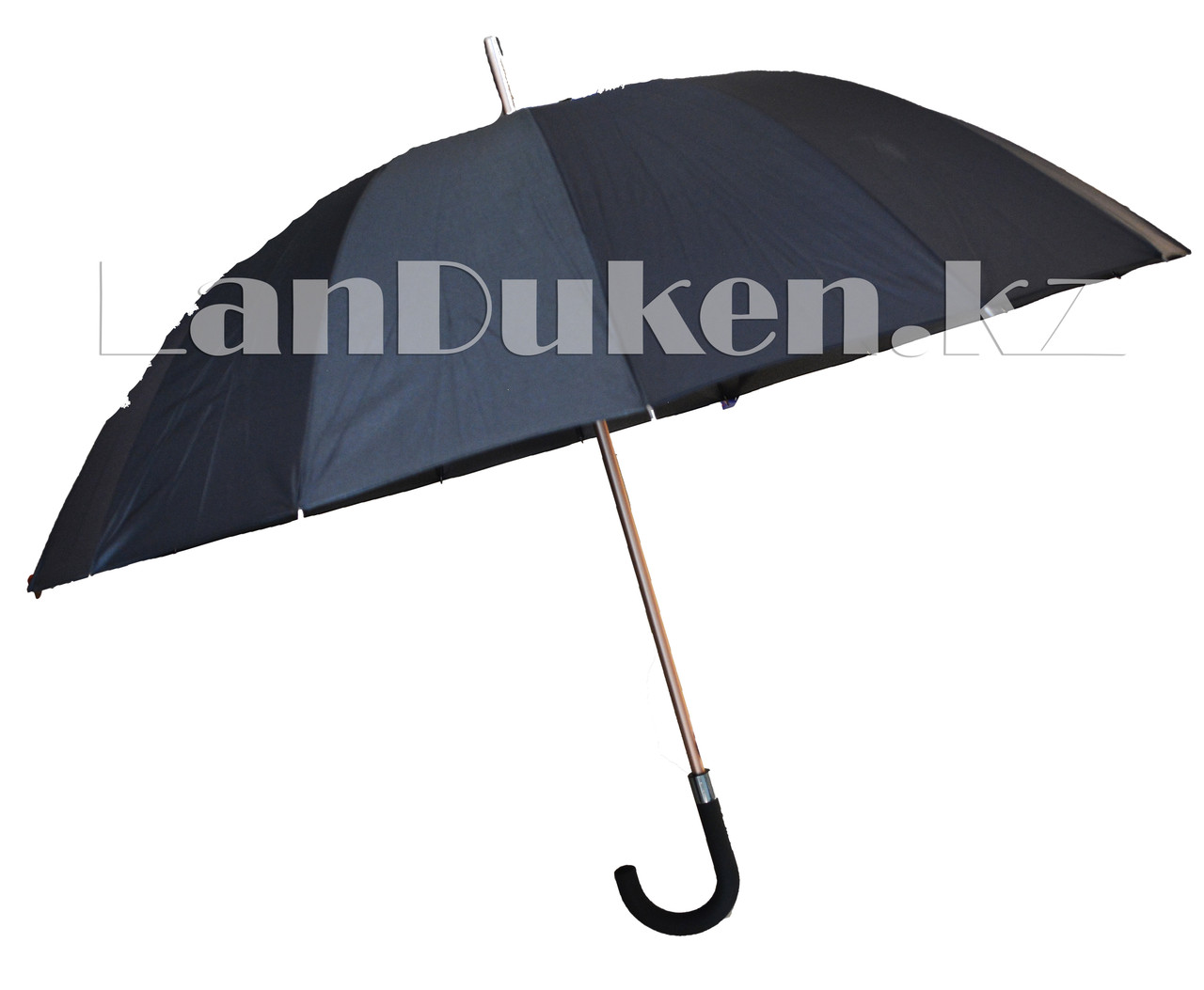 Зонт-трость полуавтомат черный с прорезиненной ручкой S.Lantana - фото 1 - id-p63835804