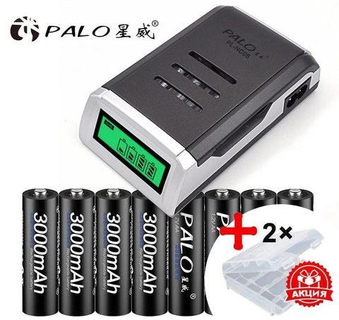 Зарядное устройство PALO PL-NC05 LCD + комплект аккумуляторов 8xAAA Ni-MH