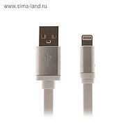 Кабель Krutoff, Lightning - USB, плоский, 1 А, 1 м, белый