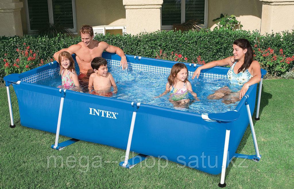 Прямоугольный бассейн каркасный Intex Rectangular Frame Pool 300х200х75см